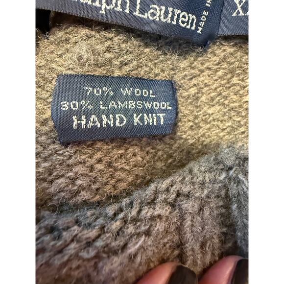 Vintage Polo Ralph Lauren Hand Knit Wool Ski Sweater XXL Fair Isle Plaid - Picture 3 of 9